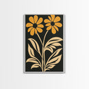 Minimalist Framed Canvas Print Wall Art Botanical Print Flower Wall Art Floral Orange Flower Art Boho Modern Farmhouse Home Decor