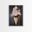 Ice Cream Shop Wall Art, Abstract Still Life Of Ice Cream, Food Review Wall Art, Kitchen Home Decor, Kitchen Art