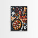 Italian Restaurant Wall Art, Retaurant Decor, Pizza Painting Canvas Print, Kitchen Wall Art, Kitchen Painting, Dining Room Decor