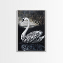 Elegant Gothic Swan Canvas Print | Framed Swan Poster Canvas | Wildlife Decor, animal prints, Swan Painting, Rustic Home Decor, Living Room Art
