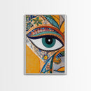 Madhubani Wall Art, Framed Canvas Print, Madhubani Style Decor, Madhubani Painting