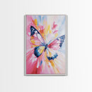 Pink Butterfly Oil Painting Print, Rustic Farmhouse, Boho Home Decor, Preppy Wall Art Dorm Room Wall Art Nursery Wall Art Home Decor