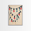 Sketch of Christmas Lights Canvas Print - Framed Canvas - Minimalist Christmas Art - Boho Christmas Art - Rustic Christmas Art