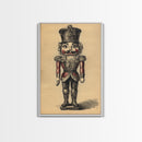 Christmas Nutcracker Canvas Print - Framed Canvas - Minimalist Christmas Art - Boho Christmas Art - Rustic Christmas Art