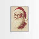 Sainta Clause Painting Canvas Print - Framed Canvas - Minimalist Christmas Art - Boho Christmas Art - Rustic Christmas Art