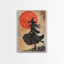 It's All Downhill From Here, Framed Canvas Print, Wabi Sabi Witch Decor, Witch Painting, Witchy Gift, Witchy Home Decor
