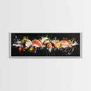 Sushi Wall Art - Framed Canvas Print - Kitchen Wall Art - Kitchen Decor - Original Painting - Restaurant Wall Art - Wabi Sabi Minimalist Art