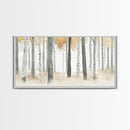 Aspen Trees Oil Painting Print Canvas, Autumn Aspens Print, Muted White Winter Wall Art, Country Farmhouse Wall Decor, Abstract Landscape Art