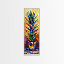 Stained Glass Style Agave Canvas Print Mosaic Wall Art Colorful Botanical Prints Modern Decor Unique Kitchen Wall Art