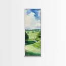 Scenic Golf Art Canvas Print Watercolor Farmhouse Art Above Sofa Wall Art Living Room Art Bedroom Art Vertical Wall Art Rustic Decor Gift