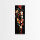 Abstract Horse Painting Framed Canvas Print Colorful Chicano Art Bold Moody Southwest Long Narrow Wall Art Bedroom or Living Room