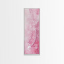 Elegant Pearl Necklace Canvas Print Whimsical Art Long Narrow Wall Art Pink Abstract Art Gift Idea Decorative Jewelry Painting Vertical