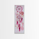 Dreamcatcher Boho Art Framed Canvas Print | Rustic Bedroom Decor | Tall Narrow Wall Art | Southwest Zen Painting | Gift Idea