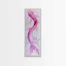 Koi Fish Canvas Print - Pink Whimsical Art, Minimalist Japanese Fish Painting, Skinny Wall Art, Peaceful Above Sofa Artwork
