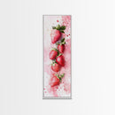 Vibrant Strawberry Art Framed Canvas Print Rustic Farmhouse Decor Fruit of the Spirit Wall Art Skinny Wall Art Kitchen Art Decor
