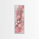 Elegant Pink Pearl Hair Accessories Framed Canvas Print with Whimsical Art Touch for Feminine and Minimalist Decor