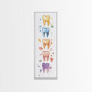 Artistic Dental Canvas Print Featuring Colorful Watercolor Teeth, Whimsical Dental Office Wall Art, Gift Idea for Dentists