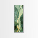 Sage Green Framed Canvas Print, Abstract Botanical Artwork, Whimsical Wabi Sabi Wall Art, Gift Idea for Living Room, Minimalist Art