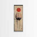 Red Sun Brain Framed Canvas Print, Abstract Science Wall Art, Moody Therapy Artwork, Vertical Wabi Sabi Decor, Living Room Art