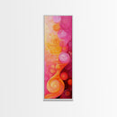 Abstract Pink Orange Swirl Framed Canvas Print, Vertical Skinny Art, Light Pink Dorm Wall Art, Minimalist Modern Art Decor