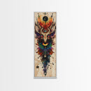 Enchanted Deer Canvas Print Featuring Sacred Geometry, Vibrant Color Palette, Boho Art And Ideal Living Room Rustic Wall Decor