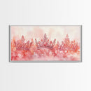 Crown Art Framed Canvas Print Light Pink Wall Art Glam Royal Decor Feminine Gift Idea Elegant Cottagecore Living Room Aesthetic Accent