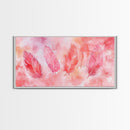 Soft Pink Feathers Canvas Print Whimsical Art Light Pink Wall Art Skinny Wall Art Minimalist Art Above Sofa Rustic Decor