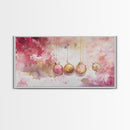 Gold Necklace Art Framed Canvas Print Pink Abstract Art Minimalist Art Light Pink Wall Art Boho Wall Art Bedroom Art Rustic Decor