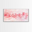 Floating Petals Canvas Print | Light Pink Wall Art | Romantic Minimalist Decor | Framed Canvas Print Gift Idea | Living Room Art