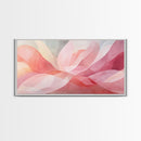 Abstract Floral Pink Canvas Print, Light Pink Wall Art Cottagecore Bedroom Decor, Minimalist Botanical Artwork Gift Living Room Design