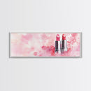 Pink Lipstick Art Canvas Print, Light Pink Wall Art, Feminine Abstract Painting, Modern Home Decor Piece for Bedroom or Bathroom