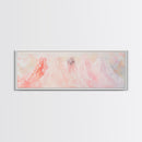Bridal Veil Light Pink Wall Art Framed Canvas Print Horizontal Wedding Rustic Decor Extra Wide Artwork Bedroom Art