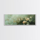 Soft Pastel Roses Framed Canvas Print – Rose Painting, Light Pink Wall Art, Rustic Wall Art, Minimalist Art, Guest Room Art