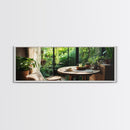 Greenhouse Kitchen Canvas Print, Rustic Dining Art, Botanical Garden Wall Artwork, Natural Farmhouse Decor, Light Filled Wabi Sabi Style