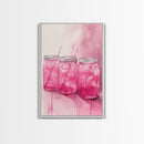 Pink Lemonade Jars Framed Canvas Print Food Review Kitchen Art Light Pink Wall Art Whimsical Art Rustic Decor Farmhouse Style