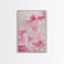 Romantic Calligraphy Art Framed Canvas Print Pink Abstract Wall Art Wabi Sabi Inspired Living Room Decor Moody Aesthetic