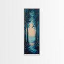 Forest at Dusk, Dark Romance Painting, Moody Art, Vertical Wall Art, Cottagecore Wall Art, Above Bed Art, Rustic Décor