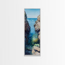 Seaside Escape, Blue Waters, Cliffside View, Canvas Print, coastal wall art, nautical decor, above bed wall art, seascape painting