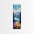 Mountain River, landscape painting, lake Tahoe art, pine tree art, rustic wall art, framed canvas print, extra wide art