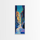 Rocky Canyon, desert landscape, southwest wall art, Joshua tree art, moody art, framed canvas print, extra wide art, vertical wall art