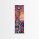 Cosmic Swirls, sacred geometry wall art, pink abstract art, brain art, therapy art, pink orange wall art, vertical wall art, canvas print