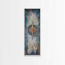 Compass, compass wall art, rustic wall art, nautical decor, farmhouse art, southwest wall art, gift idea for him, framed canvas print