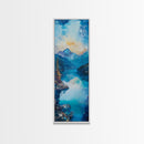Lake Tahoe Art, Mountain Painting, Landscape Painting, Framed Canvas Print, Rustic Wall Art, Blue and Green Wall Art