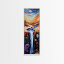 Surreal Waterfall, wabi sabi art, zen wall art, fantasy landscape, blue and green wall art, framed canvas print, panoramic art