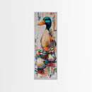 Whimsical Ducks, bird art, farmhouse art, framed canvas print, colorful animal painting, rustic wall art, above couch art
