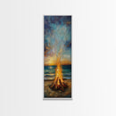 Fire, Seascape Art, Canvas Print, nautical wall art, ocean painting, beach house decor, moody art, above bed wall art, coastal decor, gift idea