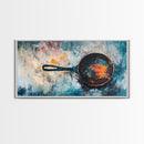 Rustic Cast Iron, Canvas Print, food review kitchen art, farmhouse art, rustic wall art, wabi sabi wall art, extra wide art
