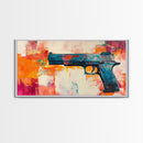 Graffiti wall art, framed canvas print, extra wide art, modern pop art, bold abstract painting, vibrant wall decor, contemporary art