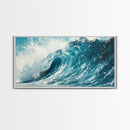 Ocean Wave Art, Seascape Painting, Coastal Decor, Nautical Wall Art, Beach House Gift, Blue and Green Wall Art, Framed Canvas Print