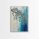 Hanging Branch, botanical prints, birch tree painting, nature wall art, Canvas Print, blue and green wall art, zen wall art, rustic decor